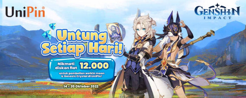 Diskon Flat Rp12.000, Top Up Genesis Crystal & Welkin Moon di UniPin!